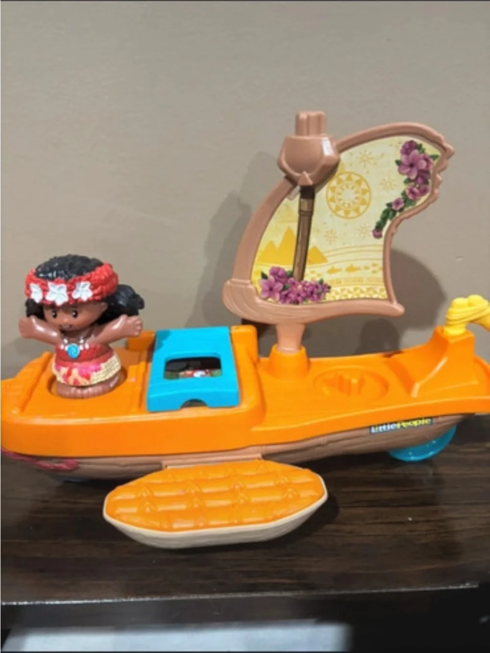 Little People Orange Pirate Boat with Hula Girl Toy